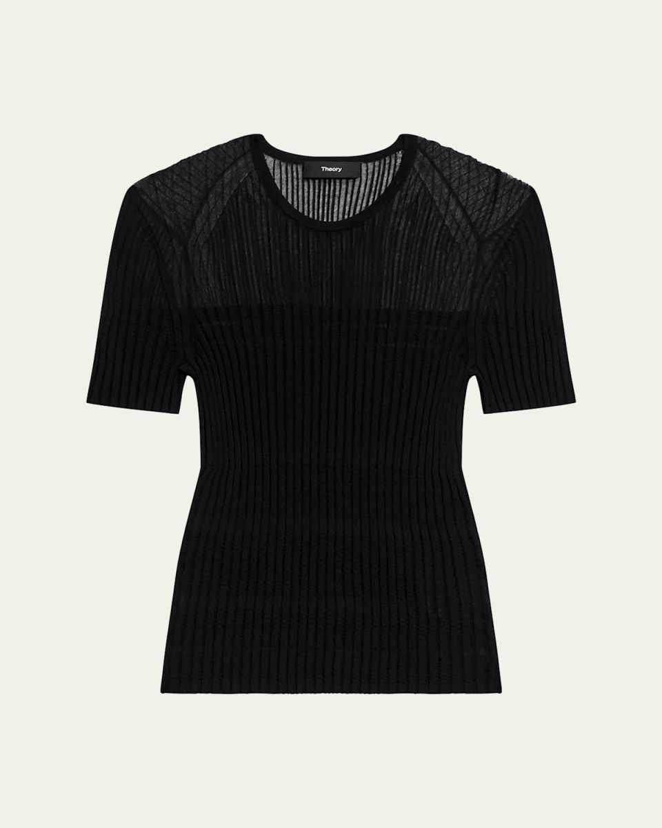 Sheer Stripe Crewneck Tee